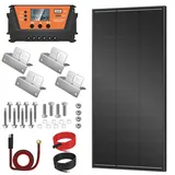 Rvpozwer 200W PV Modul kit, für 12V Batterien, N-Type Monokristalline solarmodul mit 30A Laderegler,Z-Befestigungsklammern, 200W Solarpanele,18BB Solarpanel für Caravan,Yacht,RV,Garten,Boot (200w kit)