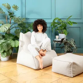 Sitting Point Sitzsack Roll Woolly Stoff Weiß