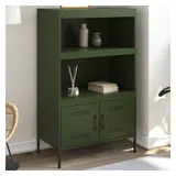vidaXL Highboard Olivgrün 68x39x113 cm Stahl