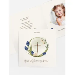 Dankeskarten Konfirmation selbst gestalten mit Spruch und Fotos im Onlinedesigner bei Meine-Kartenmanufaktur.de