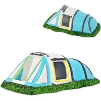 große Spardose Zelt/Campingzelt mit Verschluss - aus Kunstharz/Polyresin - 17 cm - stabile Sparbüchse - Sparschwein - für Kinder & Erwachsene/lustig..
