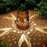 Lablanc - Solar-kolibri-laterne, Dekorative Hängende Metalllaterne Für Den Außenbereich, Wasserdichte Led-dekorationsleuchte Für Garten, Terrasse, Hof, Rasen, Hinterhof, Veranda