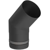 Jeremias PELLET-LINE Winkel 45° Edelstahl Ø 80 mm schwarz