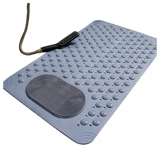 Coonoor Badematte Duschmatte rutschfest, Antirutschmatte Dusche mit Saugnäpfen, Badewannenmatte rutschfest BPA Frei, Waschbar Duschmatte grau 36 cm x 69 cm