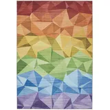 benuta Teppich, Mehrfarbig, Kunststoff, Abstrakt, Rechteckig, 140x200 cm, Oeko-Tex® Standard 100, in verschiedenen Größen erhältlich, rutschfeste Unterfläche, waschbar, Teppiche & Böden, Teppiche
