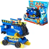 PAW PATROL, 10. Jubiläum, Chases Rise and Rescue verwandelbares Spielzeugauto mit Actionfiguren und Zubehör, ab 3 Jahren, Polizeifahrzeug