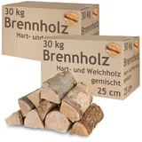 Brennholz Gemischt Kaminholz 5-500 kg Buche Eiche Birke Kiefer Fichte Holz Für Ofen und Kamin Kaminofen Feuerschale Grill Feuerholz 25 cm Wood Kammergetrocknet Flameup, Menge:60 kg