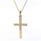 HOPLO Kreuzanhänger Anhänger Kreuz mit massiver Goldkette 1,1 mm 333-8 Karat Gold, Made in Germany 38 cm