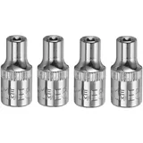 QUARKZMAN 1/4" x E5 Torx Bit Set, 4 Stück Torx Nuss Set Schrauber Sechskant Steckschlüsseleinsätze, Antrieb Tiefnuss Stern-Stecknuss für Auto Reparaturen Hauswartung DIY Handarbeit