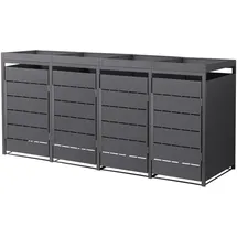 ML-Design Mülltonnenbox 4er mit Pflanzdach 260 x 80 x 124 cm anthrazit