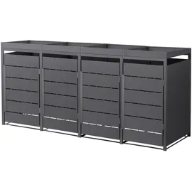 ML-Design Mülltonnenbox 4er mit Pflanzdach 260 x 80 x 124 cm anthrazit