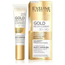 Eveline Cosmetics Luxus Gold Straffendes Augen- und Lidcreme-Gel - Gold Revita Expert mit Hyaluronsäure, Blaukollagen, Seidenproteinen & Damaszener Rosenöl - 15ml