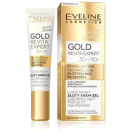 Eveline Cosmetics Luxus Gold Straffendes Augen- und Lidcreme-Gel - Gold Revita Expert mit Hyaluronsäure, Blaukollagen, Seidenproteinen & Damaszener Rosenöl - 15ml