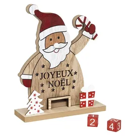 Mojawo Holz-Adventskalender Weihnachtsmann H25cm