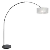 Steinhauer Stehleuchte Bogenleuchte Standlampe Leselampe Metall Sizoflor Silber H 200 cm