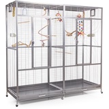 Montana Cages | Premium Vogelkäfig New Sydney II Vogelvoliere XXL für Sittiche, Finken inkl. 2 Näpfe, Sitzstangen, 6 Lenkrollen, AVILON Pulverbeschichtung, Platinum Edition, ca. 180 x 70 x 180cm