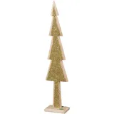creativ home Dekobaum CREATIV HOME "Tannenbaum", gold, B:14,5cm H:69cm T:7cm, Dekofiguren, mit Glitter