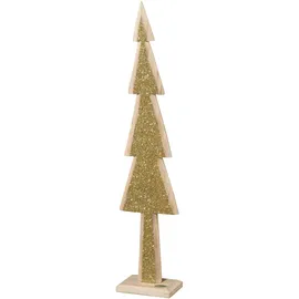 creativ home Dekobaum CREATIV HOME "Tannenbaum", gold, B:14,5cm H:69cm T:7cm, Dekofiguren, mit Glitter