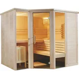 sentiotec Arktis Infra+ Massivsauna Saunakabine Inkl. 2 Vollspektrumstrahler 234x206x204 cm