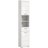 xonox.home Bad Scout Hochschrank 37 x 191 cm Weiß Hochglanz Kunststoff