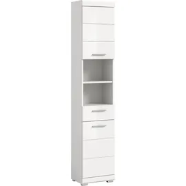 xonox.home Bad Scout Hochschrank 37 x 191 cm Weiß Hochglanz Kunststoff