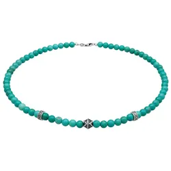 KUZZOI Howlith Türkis Edelstein Perlen Beads 925 Silber 45 Herren 