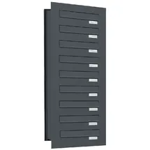 AL Briefkastensysteme 9er Briefkastenanlage RAL 7016 Anthrazit inkl. Zeitungsfach