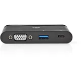 Nedis USB-Adapter USB 3.1 USB-Typ-C TM USB Type-A / USB Type-CTM / 1x VGA, Schwarz