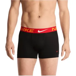 Nike Trunk Boxershorts Schwarz / Rot / Orange XL 3er Pack