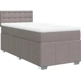 vidaXL Boxspringbett mit Matratze Taupe 140x200 cm Stoff