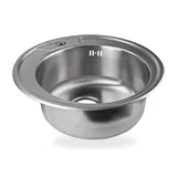 stabilo-sanitär Ronda 3 rund links Einbauspüle edelstahl Handbetätigung 490 x 490 mm