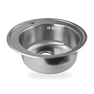 stabilo-sanitär Ronda 3 rund links Einbauspüle edelstahl Handbetätigung 490 x 490 mm