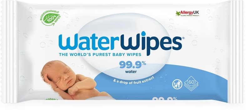 Water Wipes Baby Wipes sanfte Feuchttücher für Kleinkinder 60 St.
