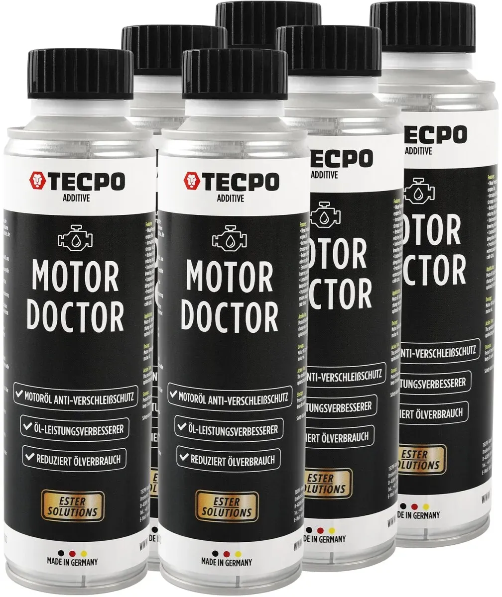 6x TECPO Motor Doctor Motoröl Anti-Verschleißschutz ESTER, 300 ml