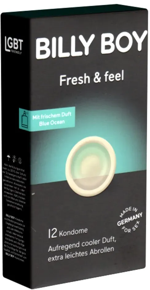 «Fresh & feel» Kondome mit frischem, coolem Duft (12 Kondome) 12 St