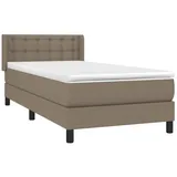 vidaXL Boxspringbett mit Matratze Taupe 100x200 cm Stoff