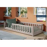Kids Collective Kinderbett Bodenbett 80x160 cm mit Rausfallschutz &