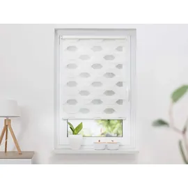 K-HOME Doppelrollo Trapez 45 x 150 cm weiß