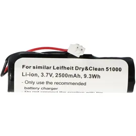 AccuCell Akku passend für Leifheit Dry&Clean 51000, Li-Ion, 3,7V, 2500mAh, 9,3Wh