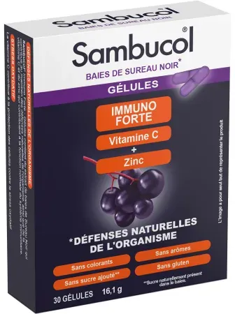 Sambucol Immuno Forte Mit Vitamin C Und Zink Schwarzer Holunder 30 Kapseln