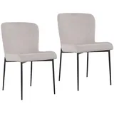 Svita FREDDIE Esszimmerstuhl 2er Set Cordbezug Metallbeine Beige