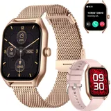 Smartwatch, Fitness Tracker uhr mit Anruffunktion für Damen und Herren Smartwatch, 1,85''-Voll-Touch-Farbdisplay Zoll Zoll Gesundheits-Smartwatch