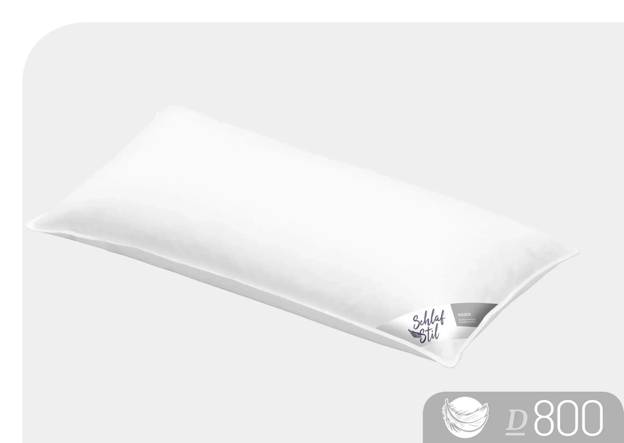 3-Kammer-Kopfkissen SCHLAFSTIL "D800", weiß, B:80cm L:80cm, Bezug: 100% Baumwolle. Füllung Außenkammer: 90% Gänsedaunen, 10% Gänsefeder. Füllung Innenkammer: 85% Gänsefeder, 15% Gänsedaunen, Kopfkissen, hergestellt in Deutschland, allergikerfreundlich