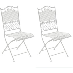 CLP 2er Set Eisen-Gartenstühle Kiran I Klappstühle mit edlen Verzierungen