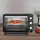 ICQN Minibackofen 20L, Pizza-Backofen, Ober-/Unterhitze mit Umluft-Funktion, 5 Grill-Funktion, 90 Min. Timer, 1500 W, Mini Oven, 80°-240°C, Backblech/Grill/Krümelblech und Blechhalter, Schwarz