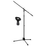 Pronomic MS-15 Pro Mikrofonstativ schwarz mit Mikrofonklemme,