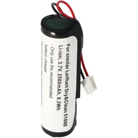 AccuCell Akku passend für Leifheit Dry&Clean 51000, Li-Ion, 3,7V, 2500mAh, 9,3Wh