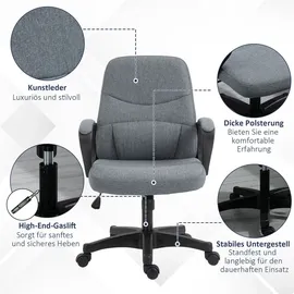 Vinsetto Chefsessel Polyester mit Massagefunktion grau