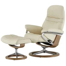 Stressless Relaxsessel mit Hocker Leder 79 x 103 x 73 cm Creme