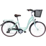 Cityrad FASHION LINE Fahrräder Gr. 43cm, 26 Zoll (66,04cm), grün (grün + grün) für Damen und Herren, Kettenschaltung